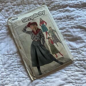 Simplicity 7601 Uncut Western Skirt | Shirt | Vest Sewing Pattern (Vintage 6-8)